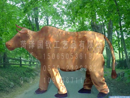 供应仿真大黄牛舞台道具拥有仿真老虎照相聚财富